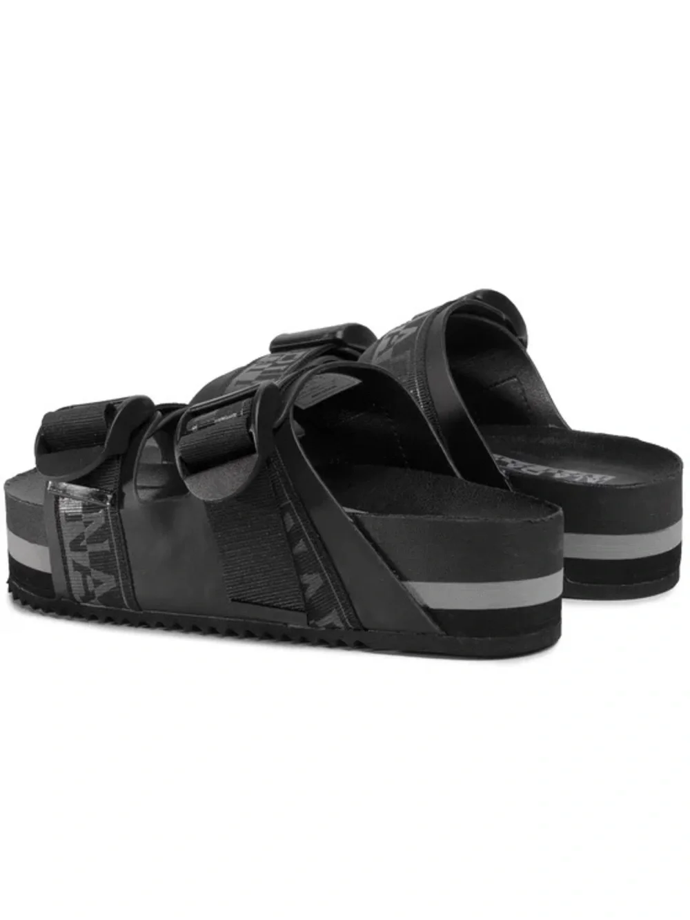 Napapijri Crick BIRKENSTOCK arizona Style Slides Sandals Black Adjustable 9.5 9